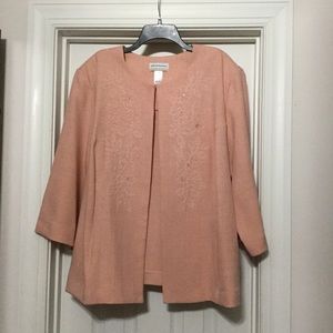 Alfred Dunner apricot color embroidered jacket